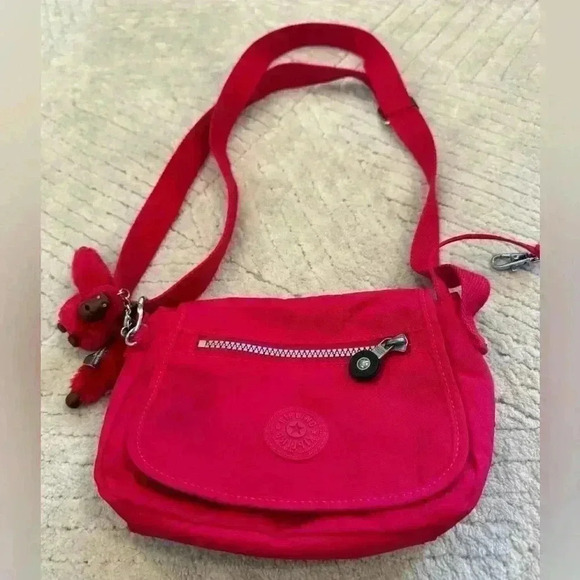 Bright pink Kipling crossbody small - Picture 1 of 9